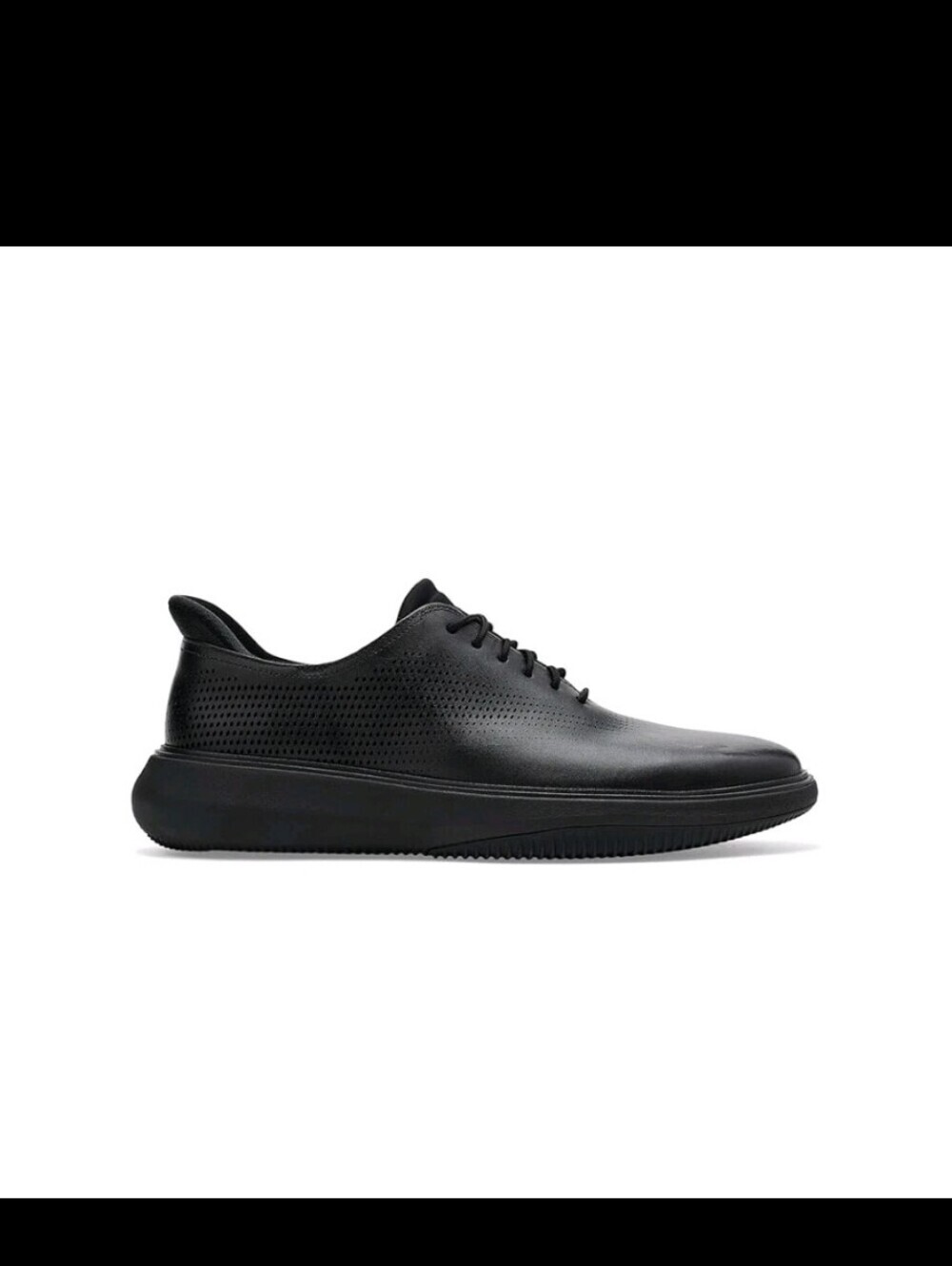 Cole Haan Men's Grand Phaze Laser Quick-On Leather Oxford - Black/Black - Picture 6 of 9